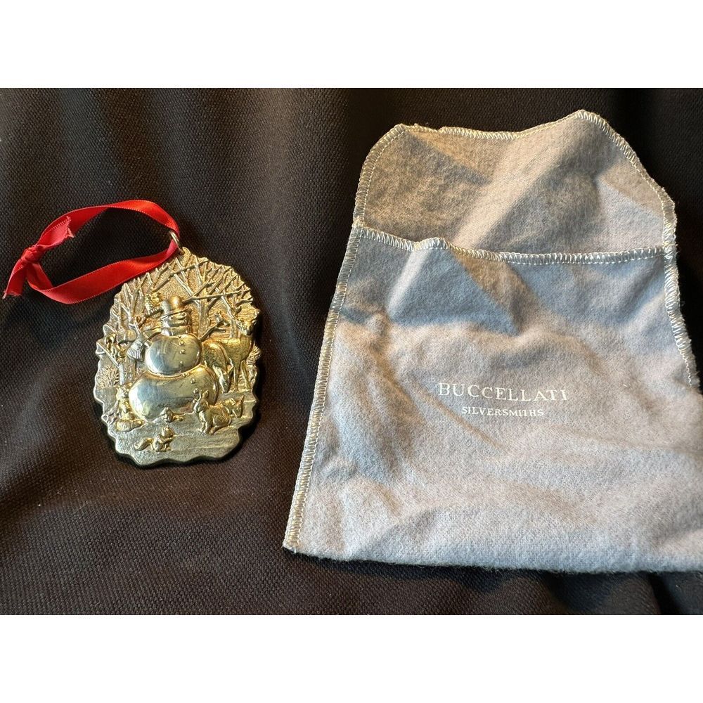 1997 Buccellati Snowman Sterling Silver Christmas Ornament